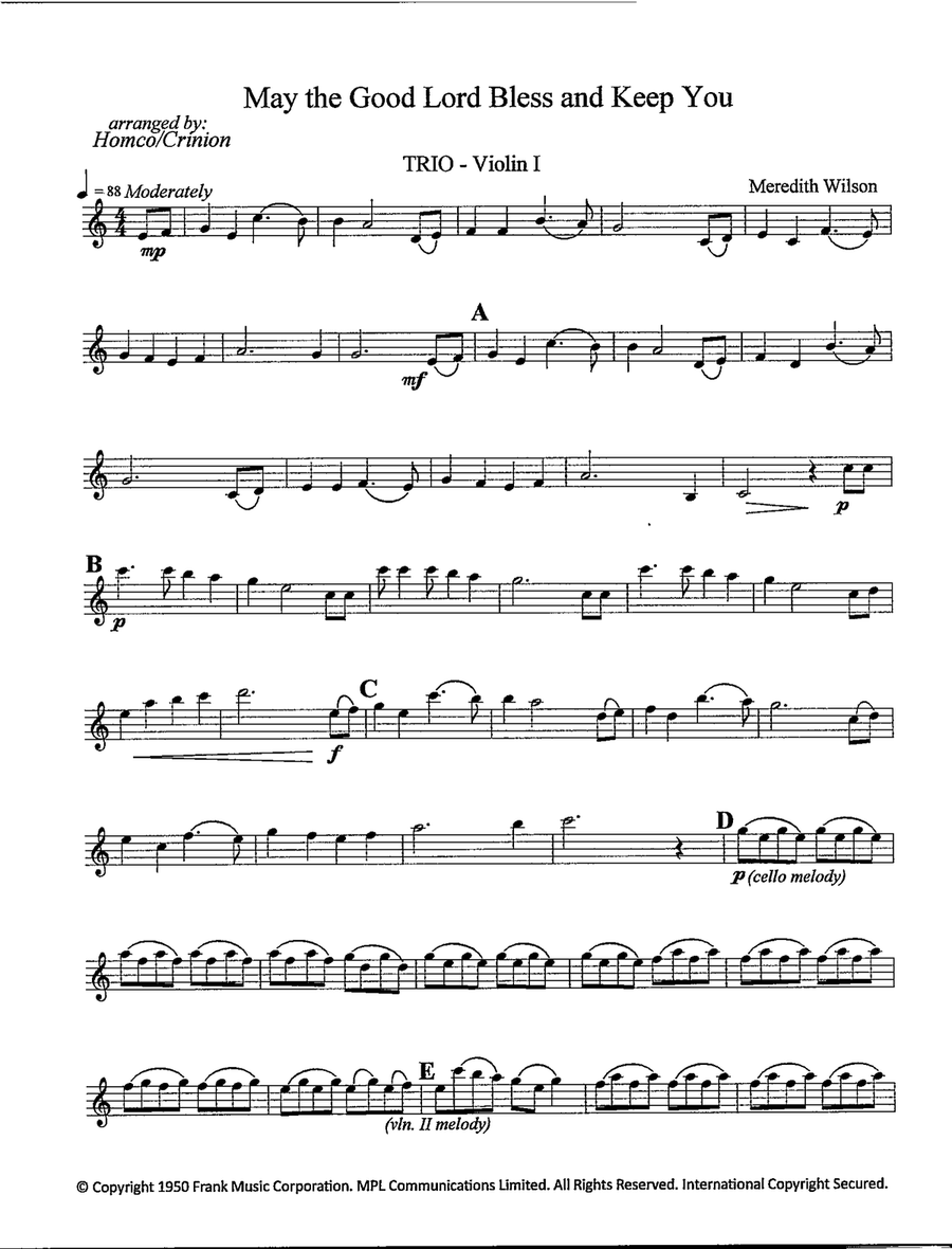 May The Good Lord Bless And Keep You String Trio scores gallery preview page 2