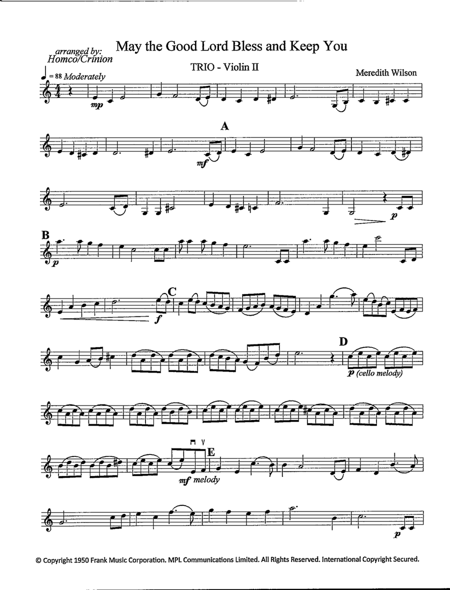 May The Good Lord Bless And Keep You String Trio scores gallery preview page 4