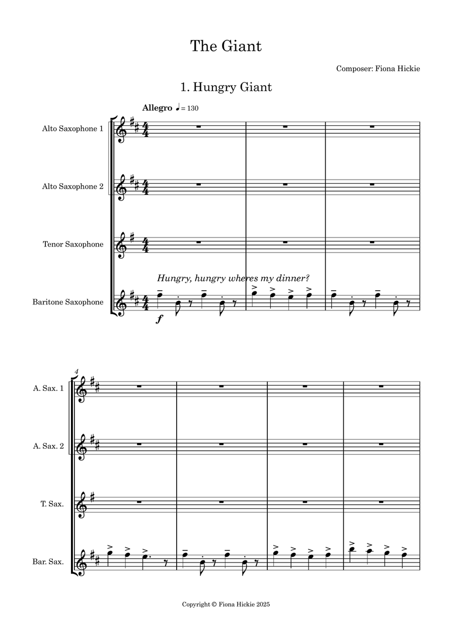 The Giant The Giant Saxophone Quartet scores gallery preview page 3
