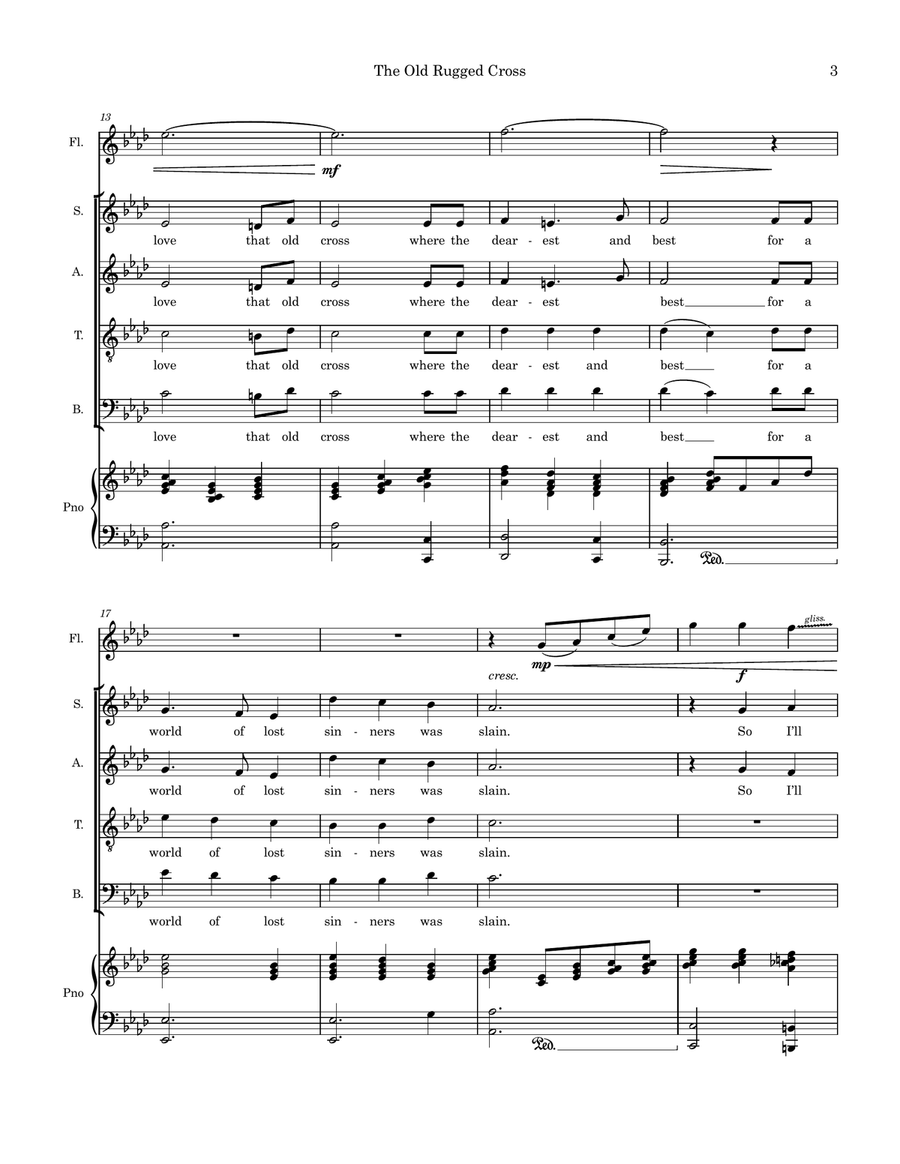 The Old Rugged Cross The Old Rugged Cross 4-Part scores gallery preview page 3