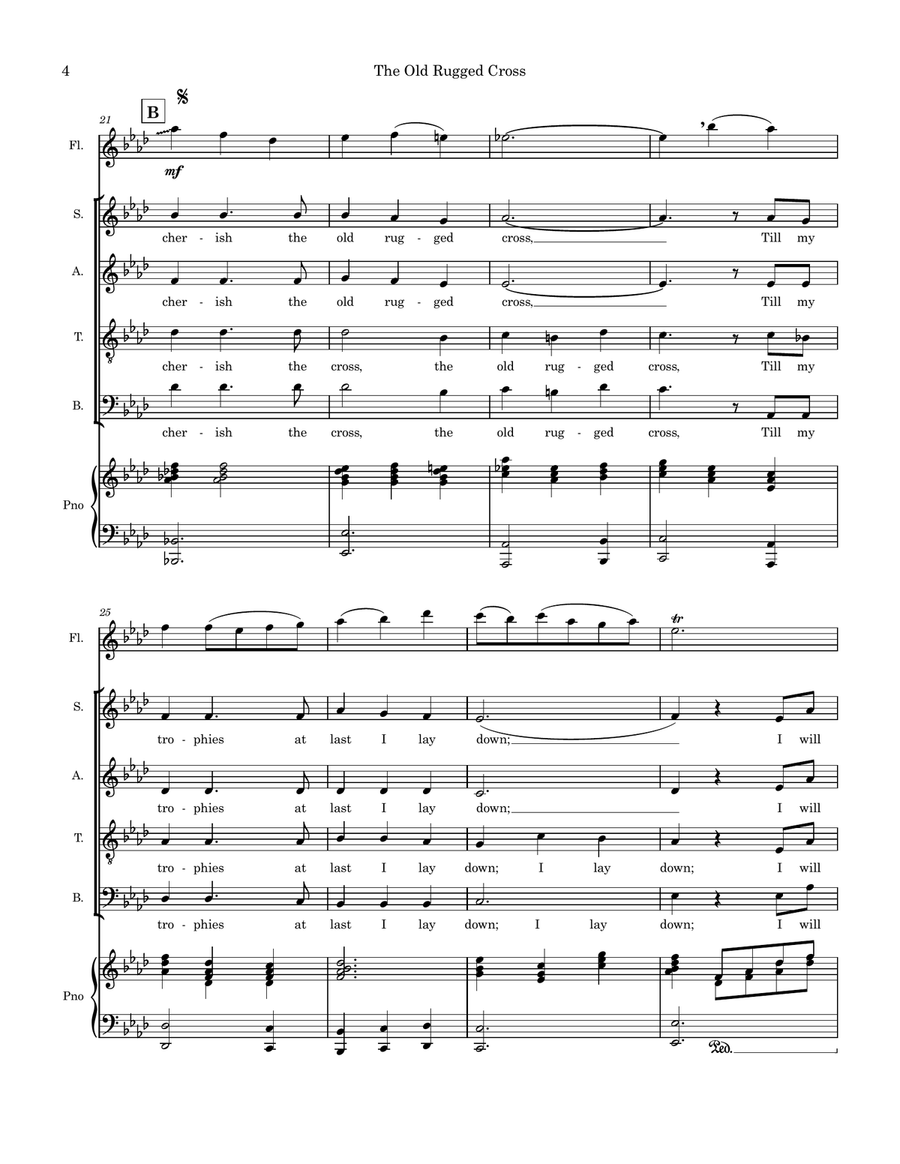 The Old Rugged Cross The Old Rugged Cross 4-Part scores gallery preview page 4