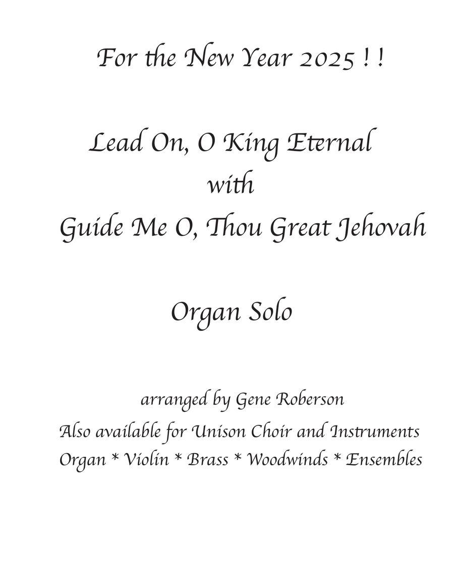 Lead On O King Eternal with Guide Me ORGAN Solo Organ Solo scores gallery preview page 1