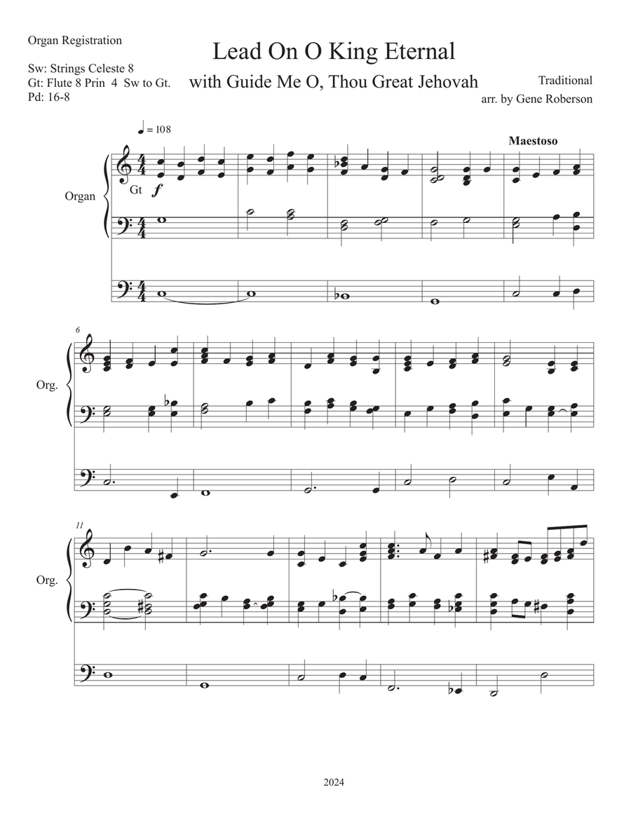 Lead On O King Eternal with Guide Me ORGAN Solo Organ Solo scores gallery preview page 2