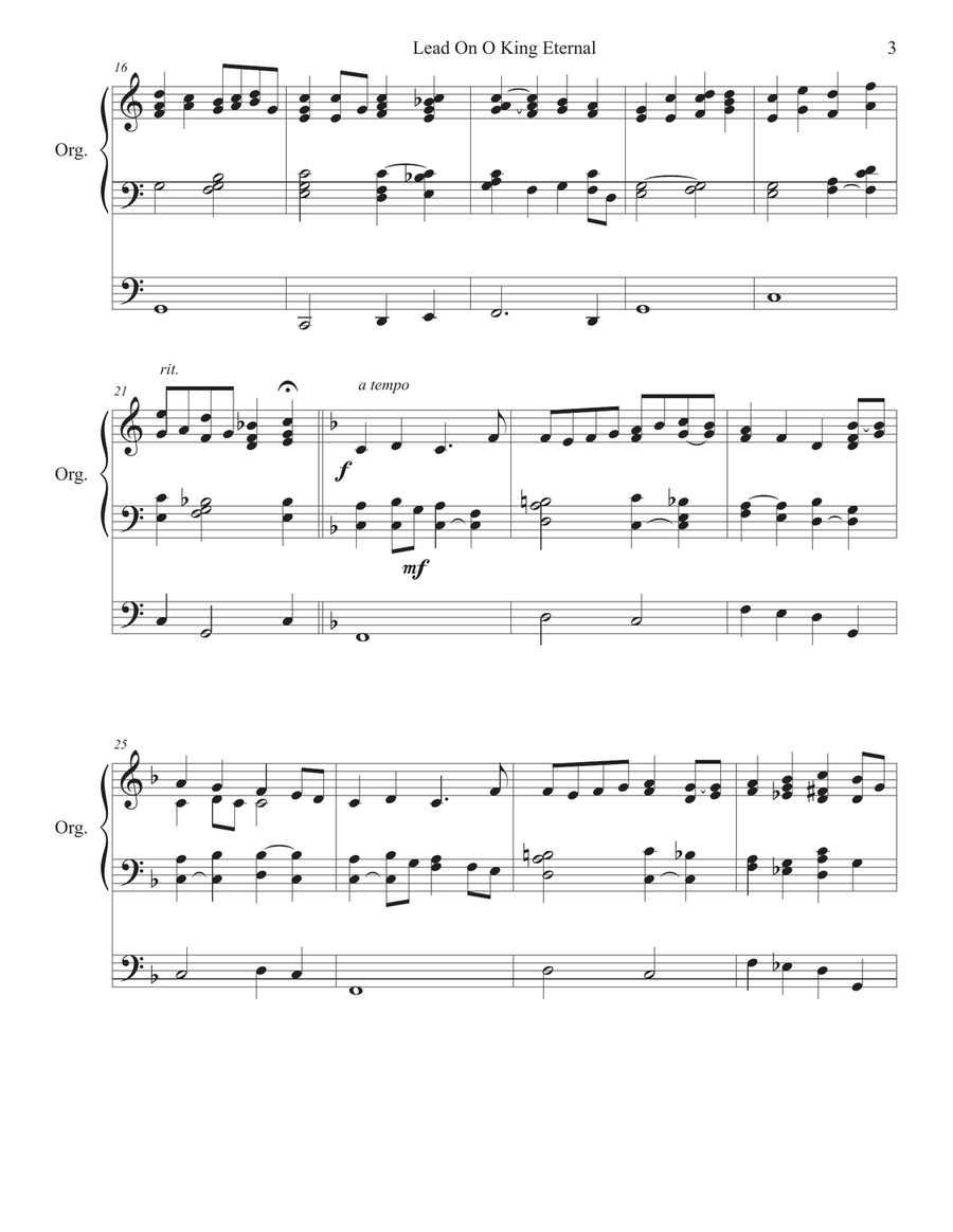 Lead On O King Eternal with Guide Me ORGAN Solo Organ Solo scores gallery preview page 3