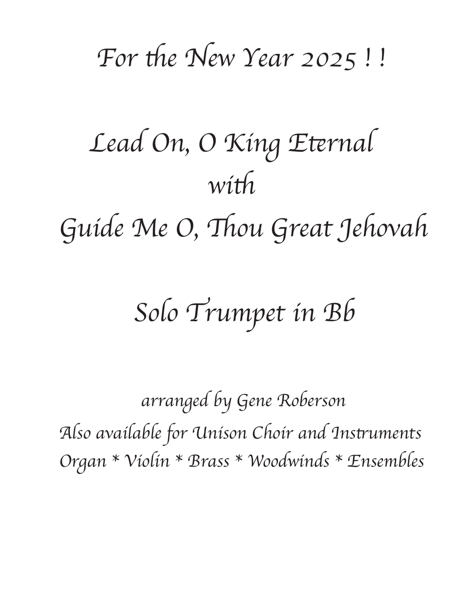 Lead On O King Eternal with Guide Me Solo Bb Trumpet B-Flat Trumpet scores gallery preview page 1