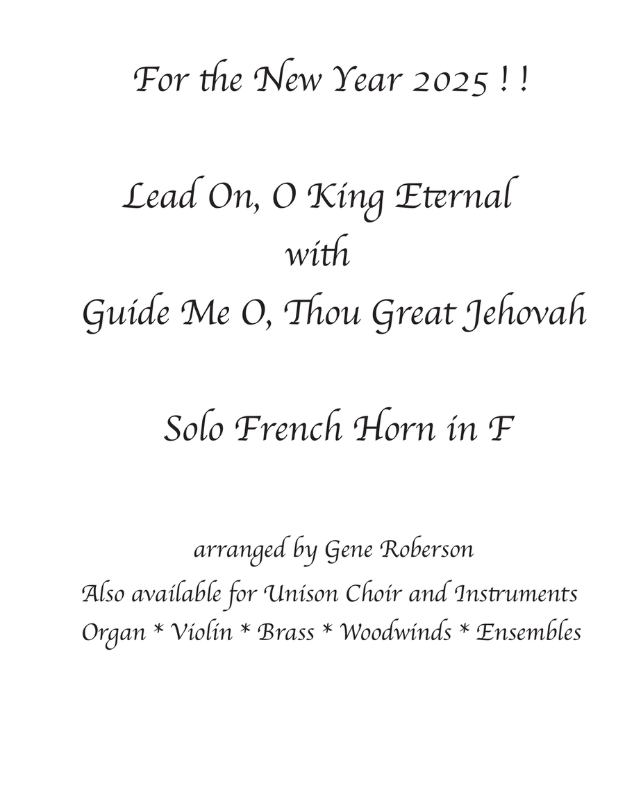 Lead On O King Eternal with Guide Me French Horn Solo in F Piano scores gallery preview page 1