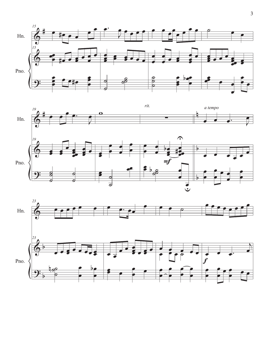 Lead On O King Eternal with Guide Me French Horn Solo in F Piano scores gallery preview page 3