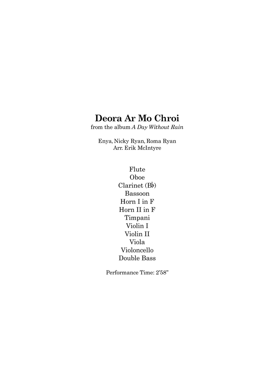 Deora Ar Mo Chroi Large Ensemble scores gallery preview page 1