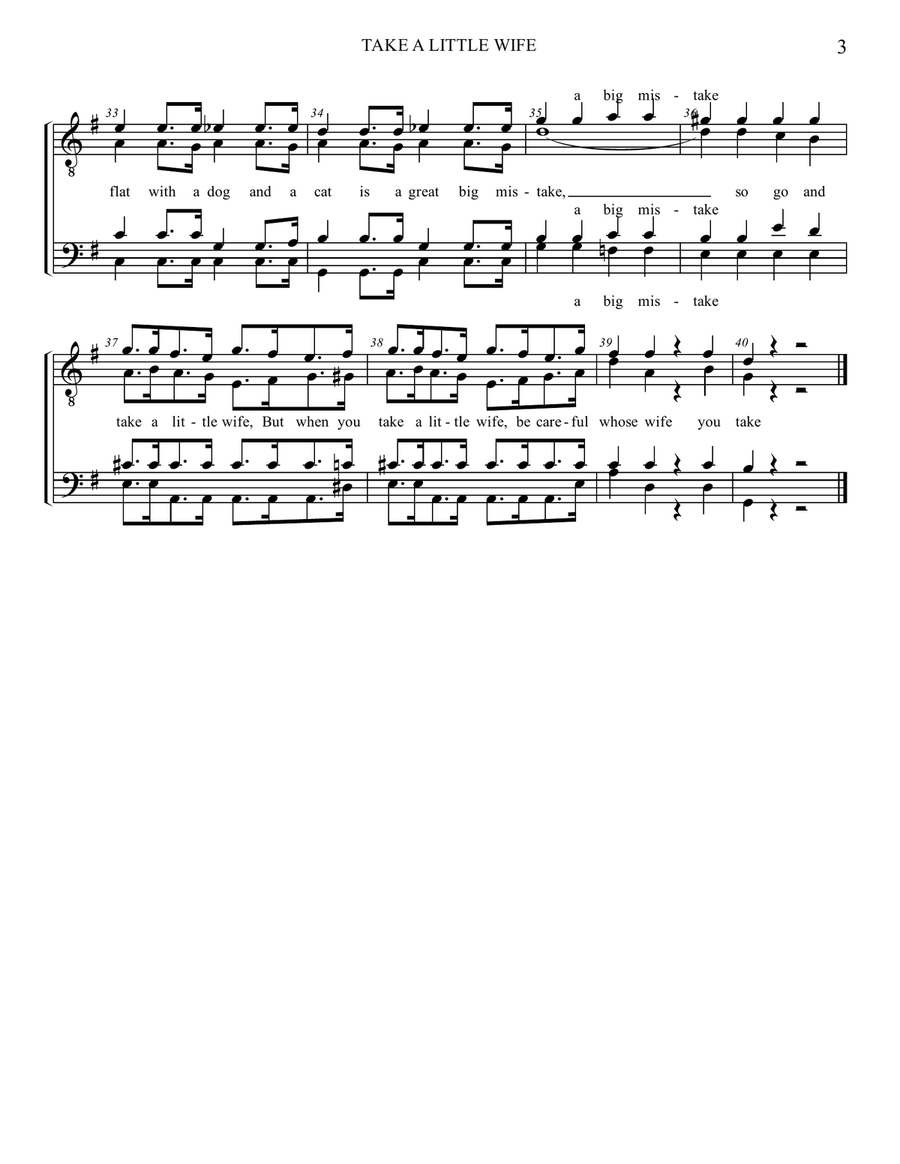 Take A Little Wife - (short version) TTBB scores gallery preview page 4