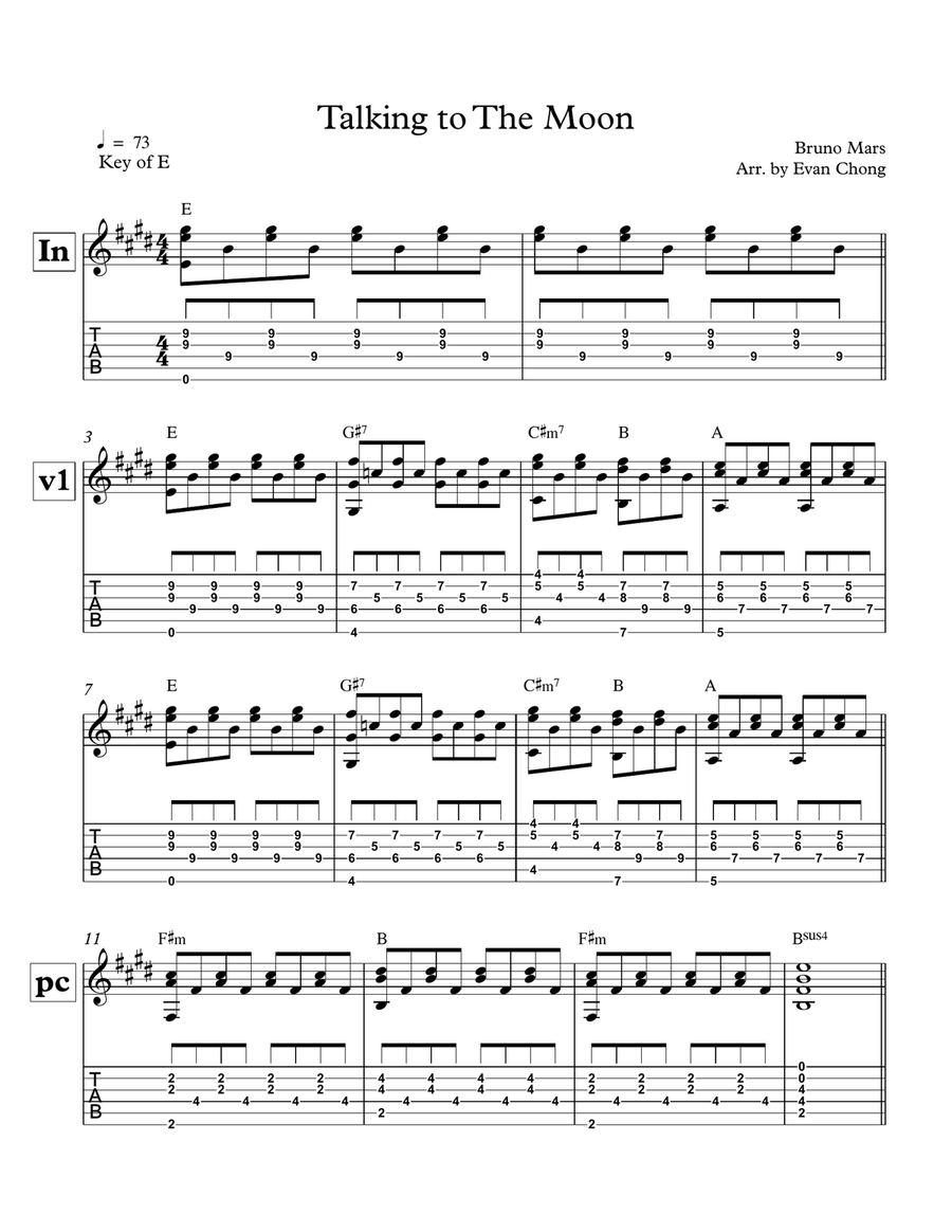 Talking To The Moon Talking To The Moon Acoustic Guitar scores gallery preview page 1