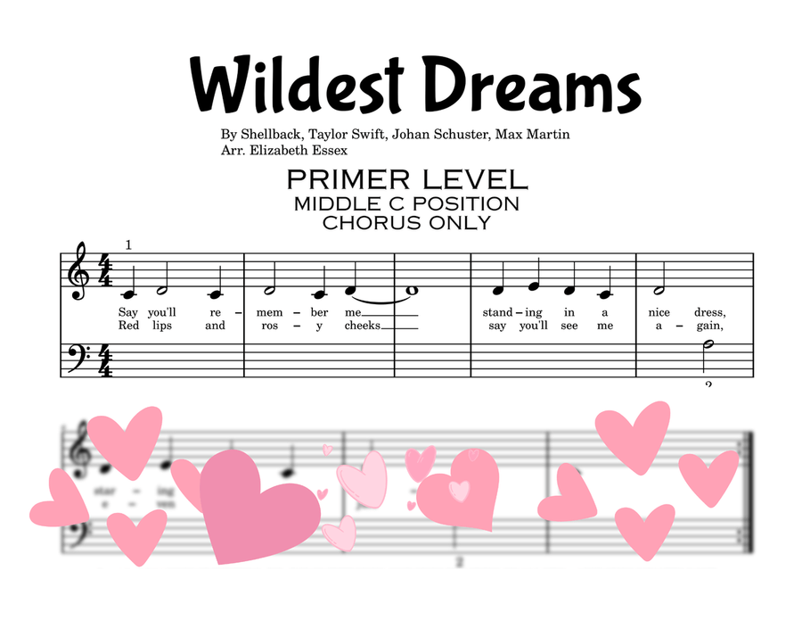 Wildest Dreams Easy Piano scores gallery preview page 1