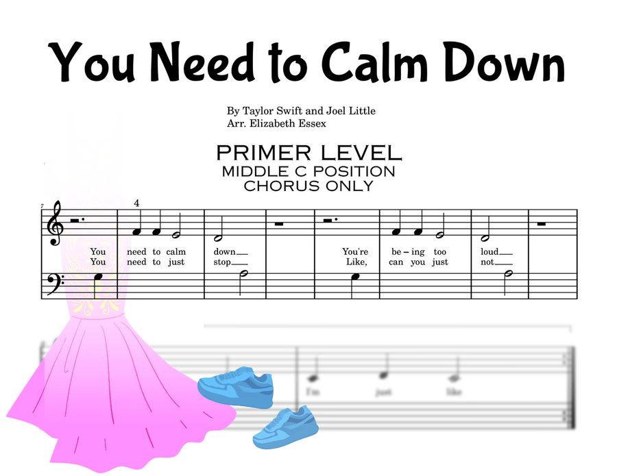 You Need To Calm Down Easy Piano scores gallery preview page 1