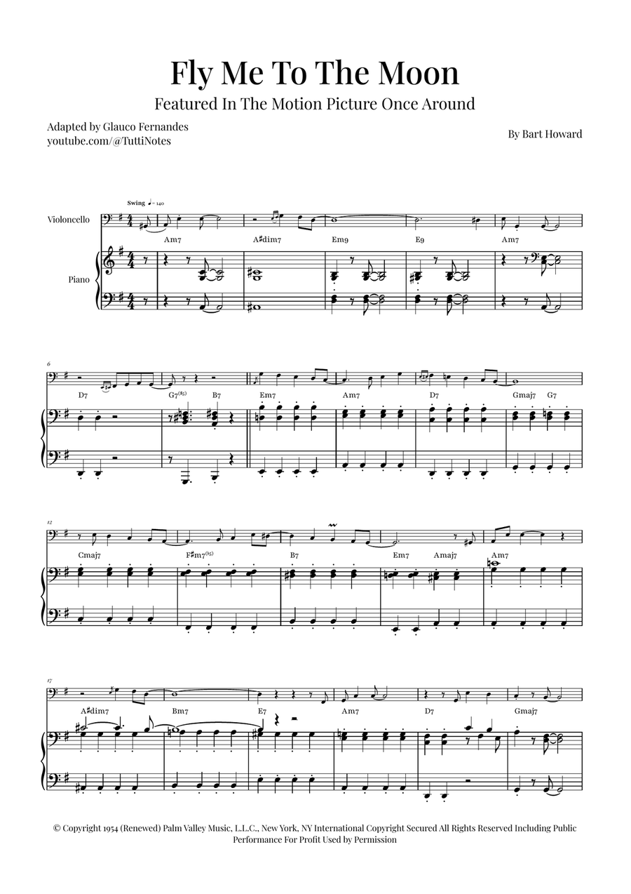 Fly Me To The Moon (In Other Words) Piano scores gallery preview page 1