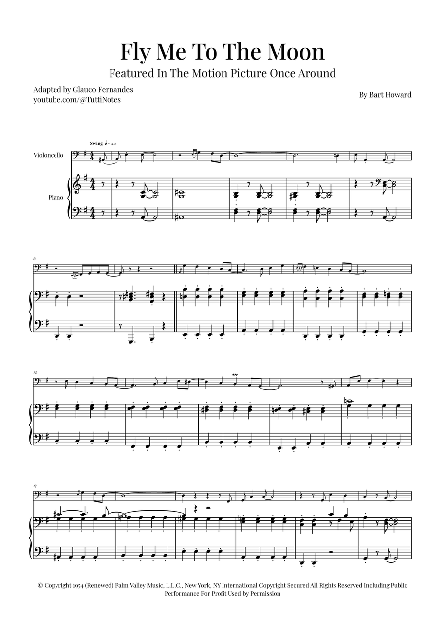 Fly Me To The Moon (In Other Words) Piano scores gallery preview page 1