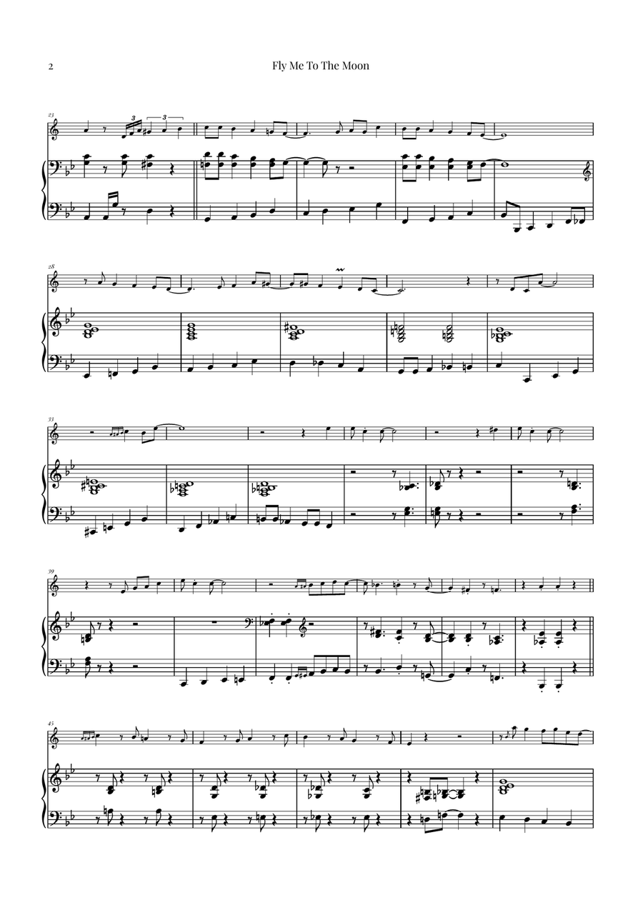 Fly Me To The Moon (In Other Words) B-Flat Clarinet scores gallery preview page 2