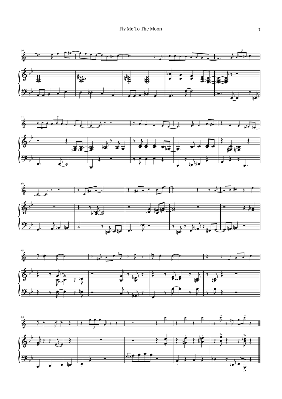 Fly Me To The Moon (In Other Words) B-Flat Clarinet scores gallery preview page 3