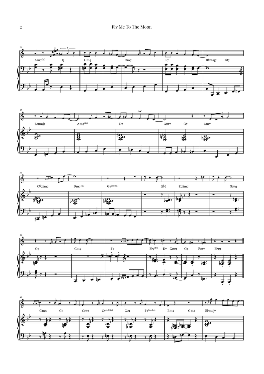 Fly Me To The Moon (In Other Words) B-Flat Clarinet scores gallery preview page 2