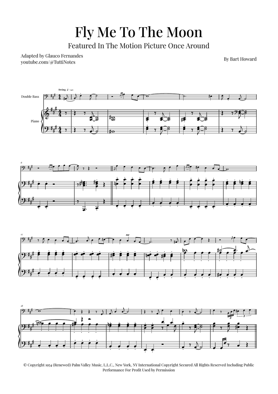 Fly Me To The Moon (In Other Words) Double Bass scores gallery preview page 1
