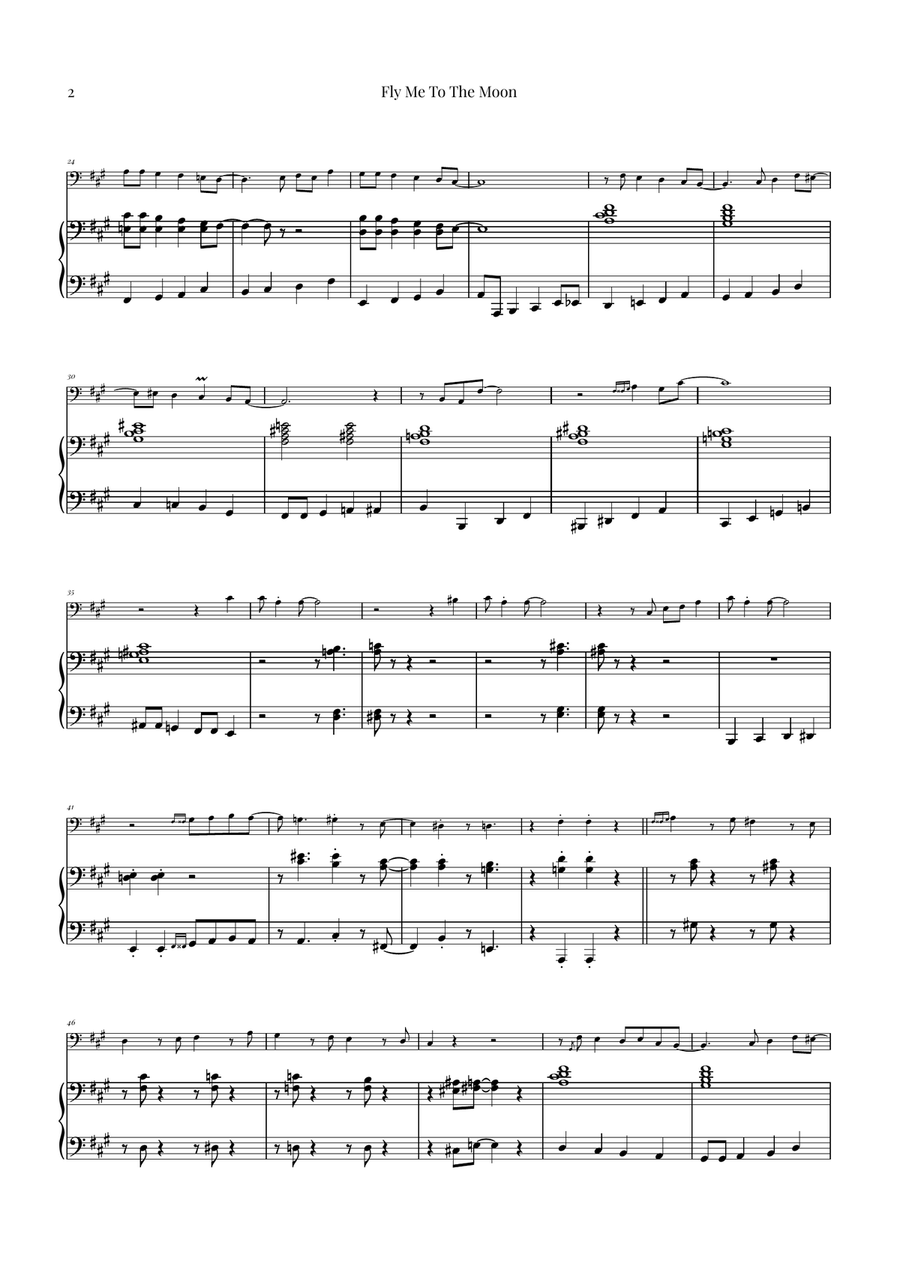 Fly Me To The Moon (In Other Words) Double Bass scores gallery preview page 2