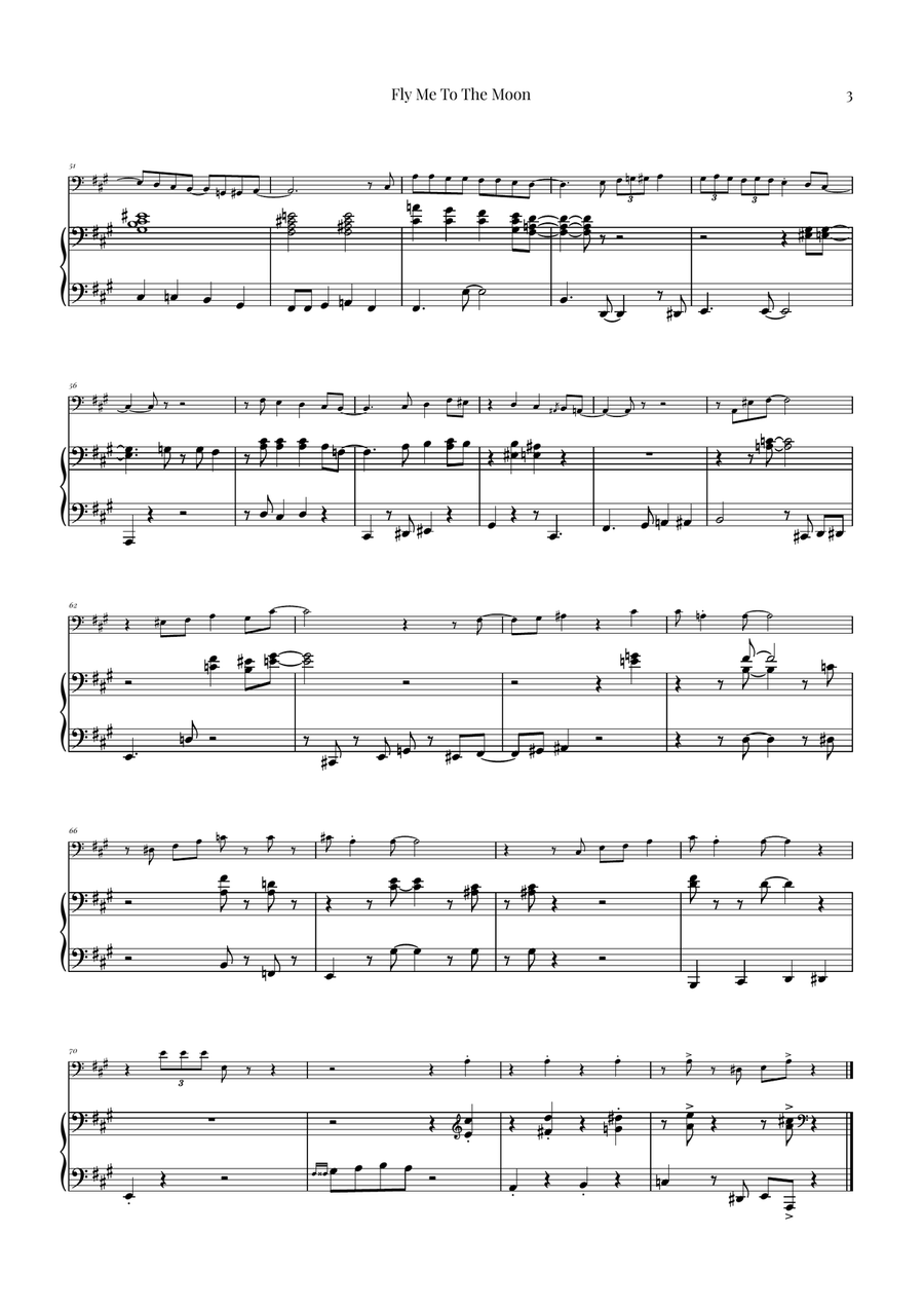 Fly Me To The Moon (In Other Words) Double Bass scores gallery preview page 3