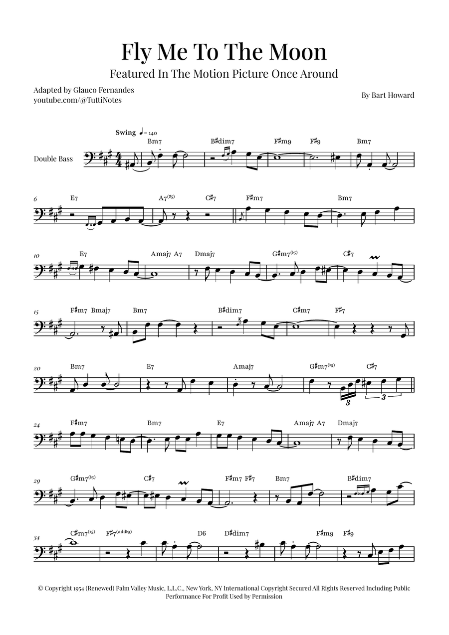 Fly Me To The Moon (In Other Words) Double Bass scores gallery preview page 1