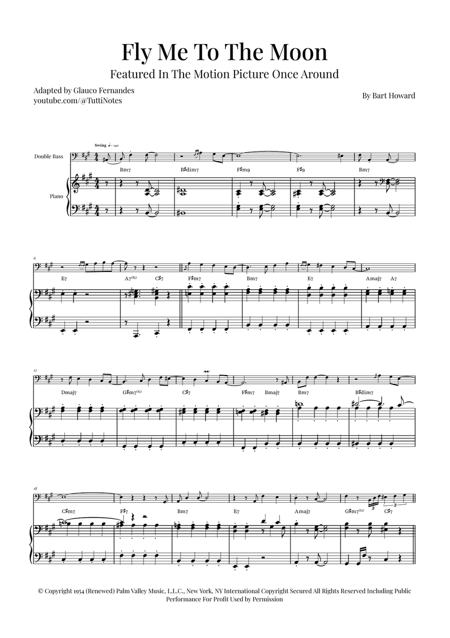 Fly Me To The Moon (In Other Words) Double Bass scores gallery preview page 1