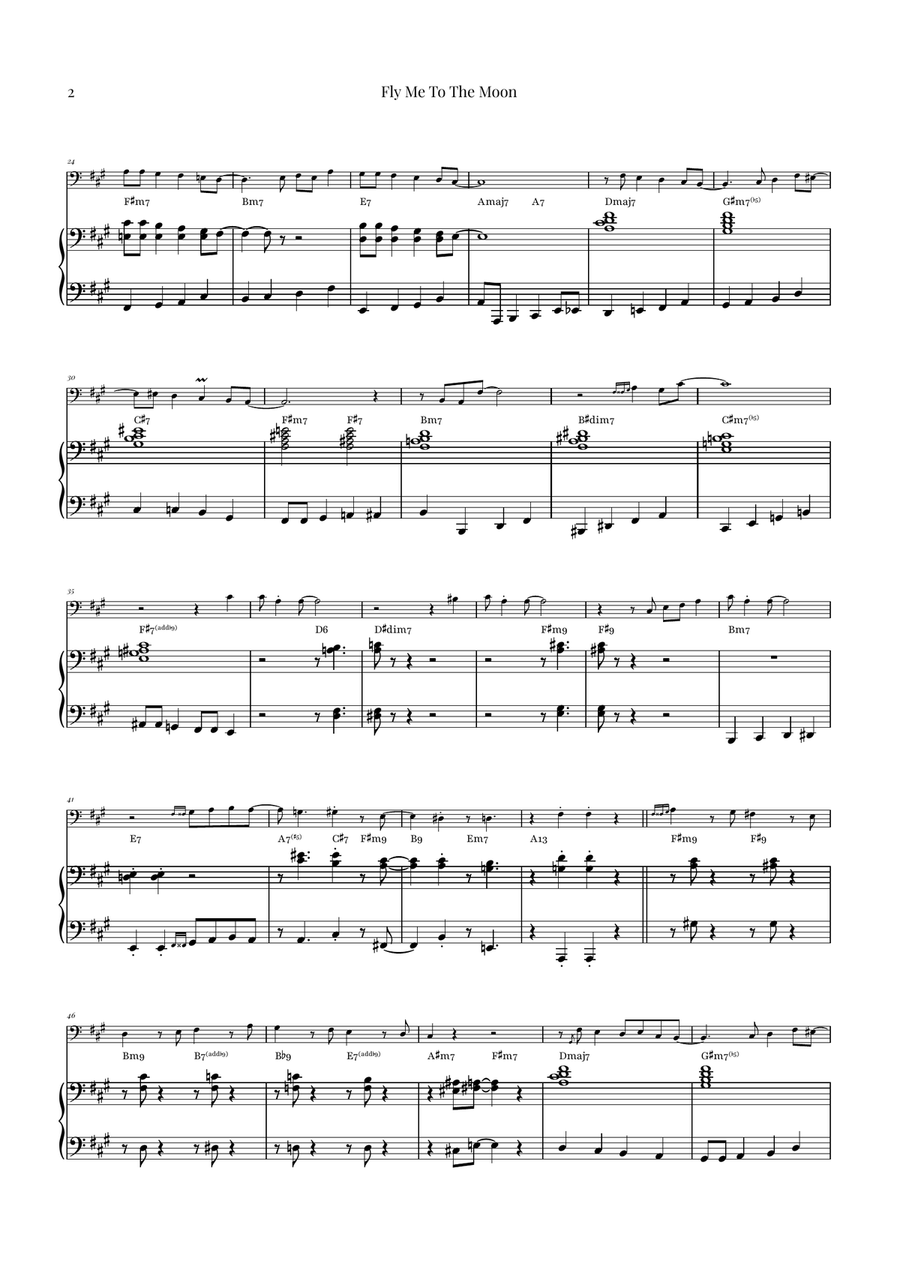 Fly Me To The Moon (In Other Words) Double Bass scores gallery preview page 2