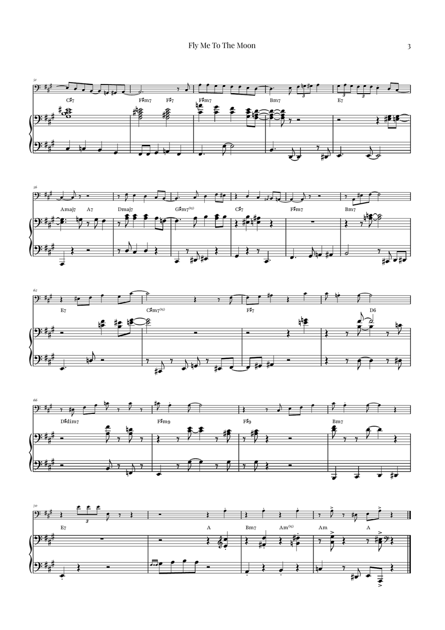 Fly Me To The Moon (In Other Words) Double Bass scores gallery preview page 3