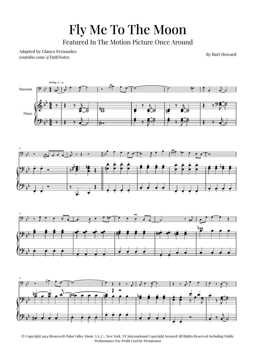 Fly Me To The Moon (In Other Words) Bassoon scores gallery preview page 1