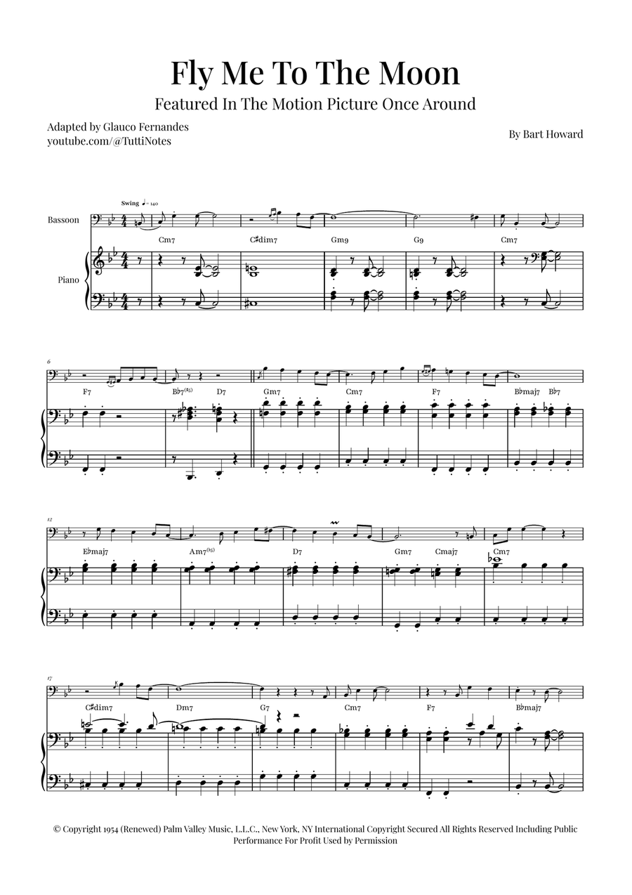 Fly Me To The Moon (In Other Words) Bassoon scores gallery preview page 1