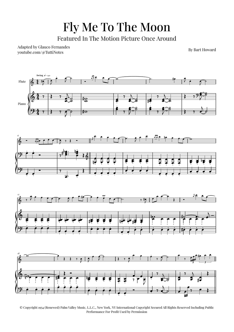 Fly Me To The Moon (In Other Words) Flute Solo scores gallery preview page 1