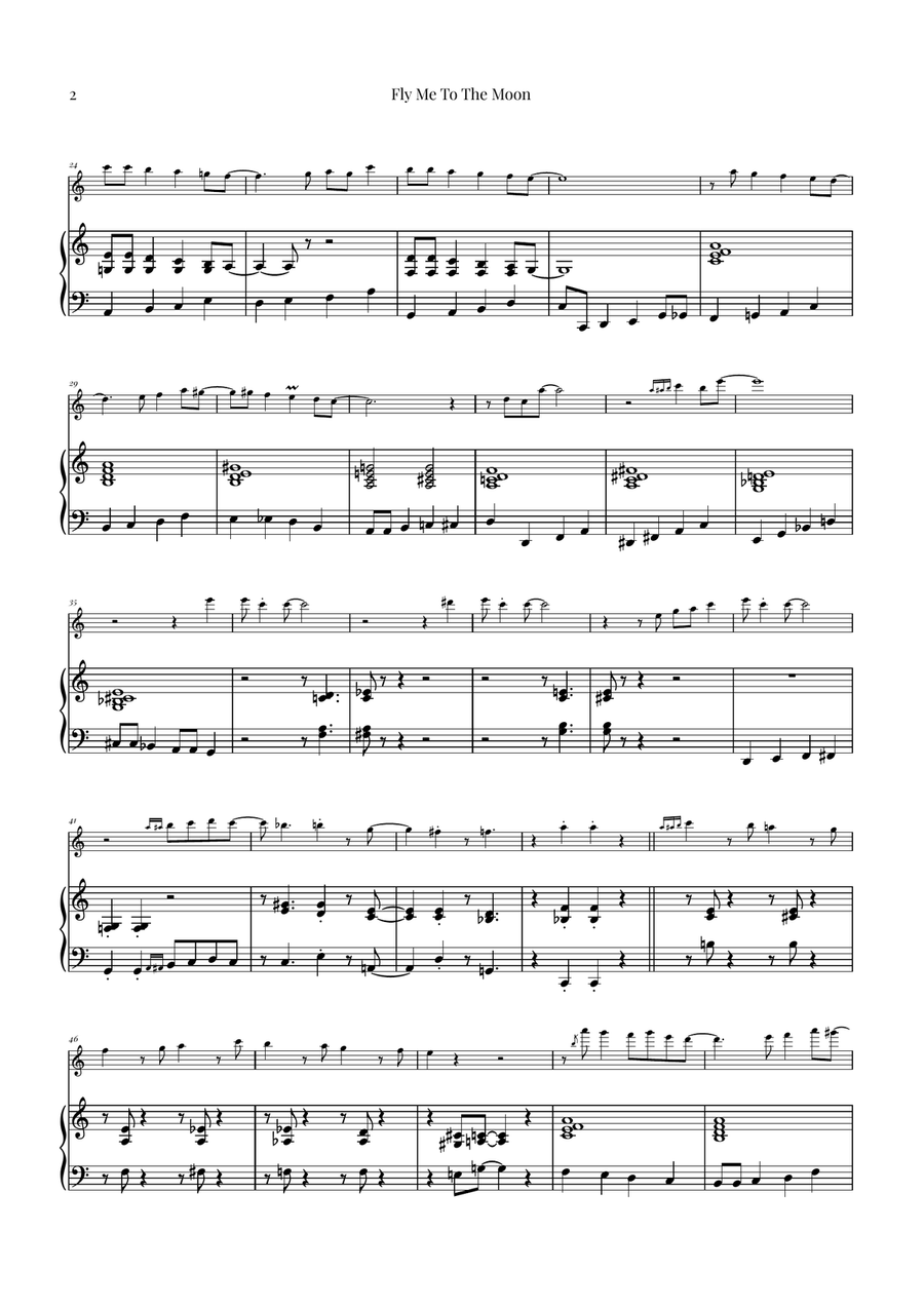 Fly Me To The Moon (In Other Words) Flute Solo scores gallery preview page 2