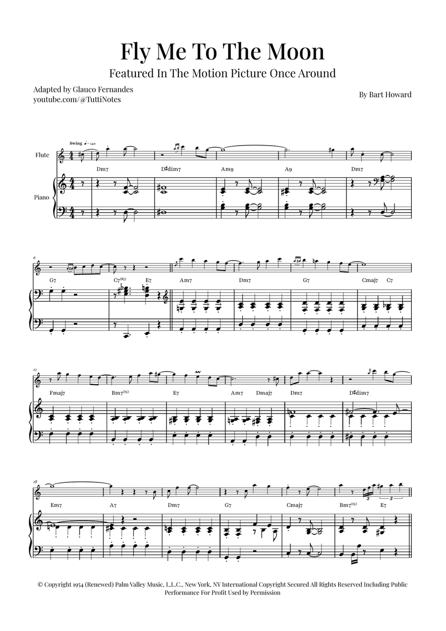 Fly Me To The Moon (In Other Words) Flute Solo scores gallery preview page 1