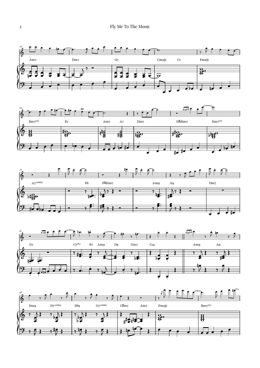 Fly Me To The Moon (In Other Words) Flute Solo scores gallery preview page 2