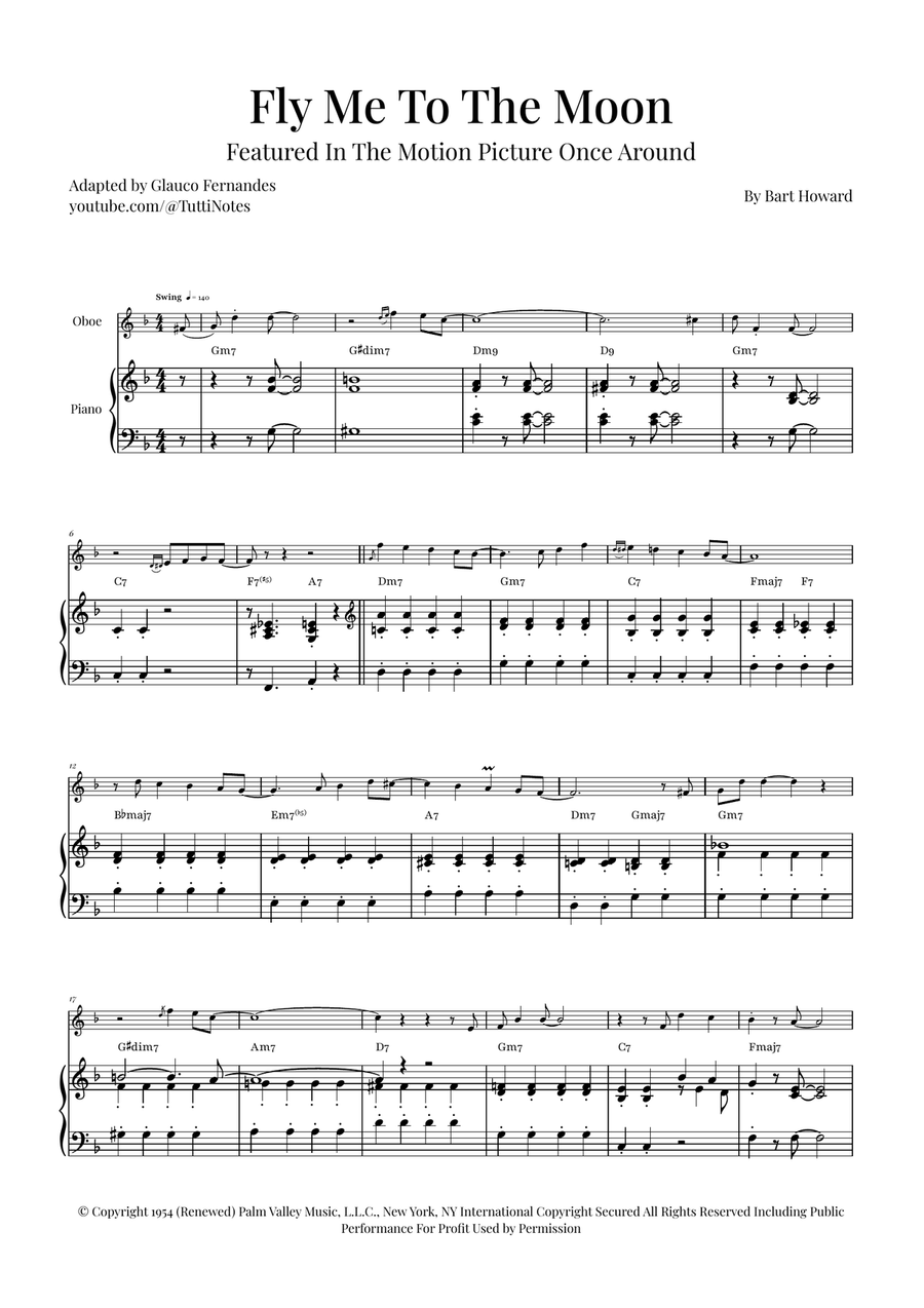 Fly Me To The Moon (In Other Words) Piano scores gallery preview page 1