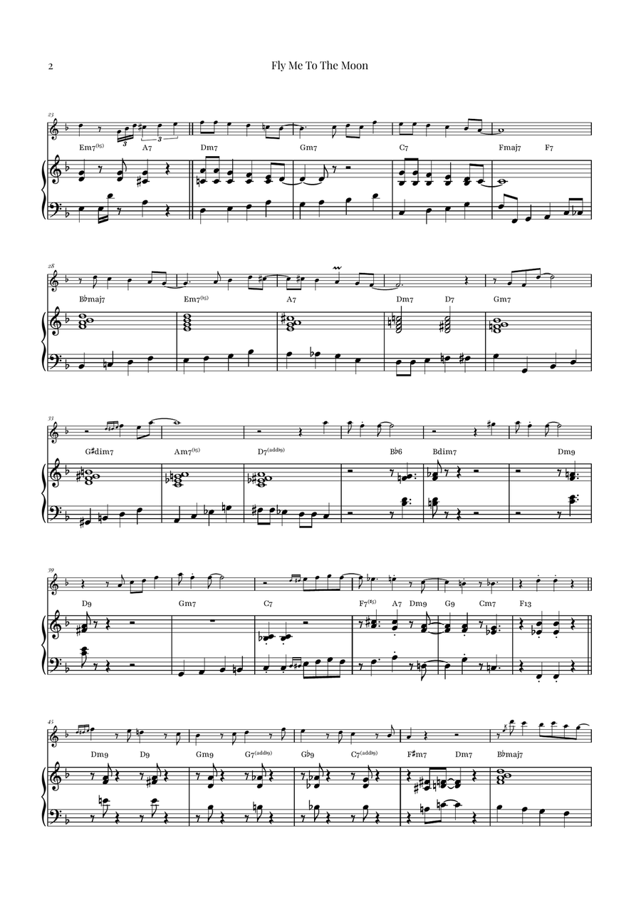 Fly Me To The Moon (In Other Words) Piano scores gallery preview page 2