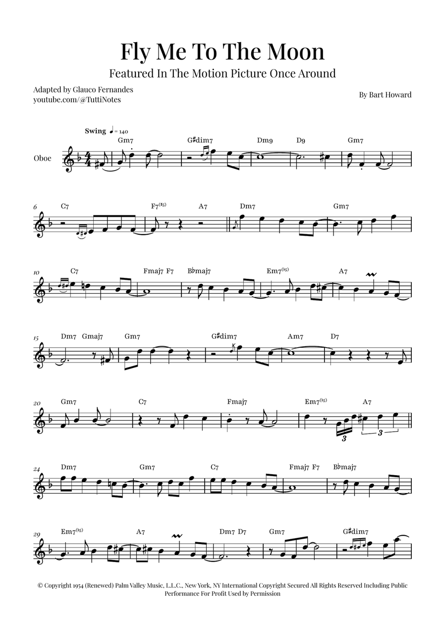 Fly Me To The Moon (In Other Words) Oboe Solo scores gallery preview page 1