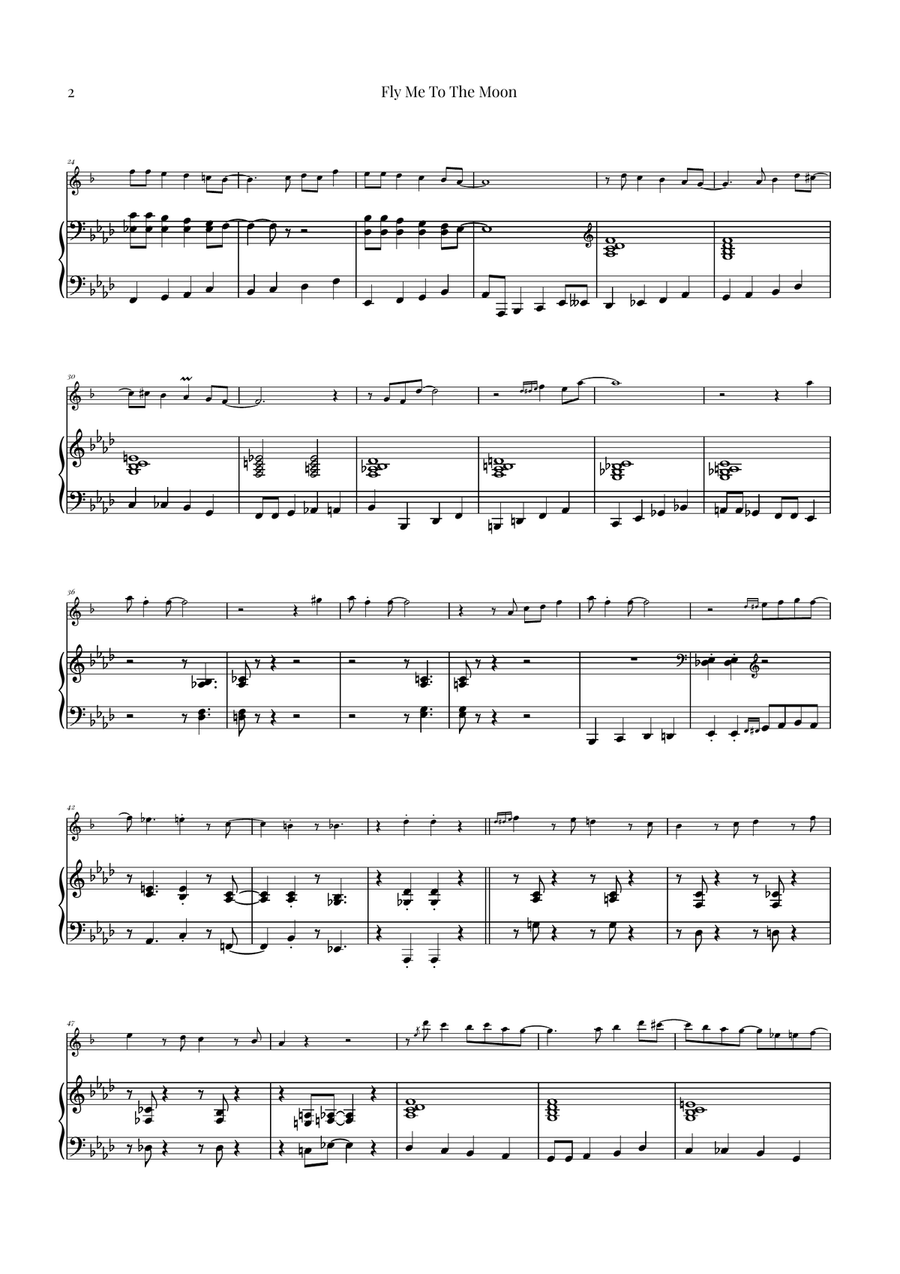 Fly Me To The Moon (In Other Words) Alto Saxophone scores gallery preview page 2