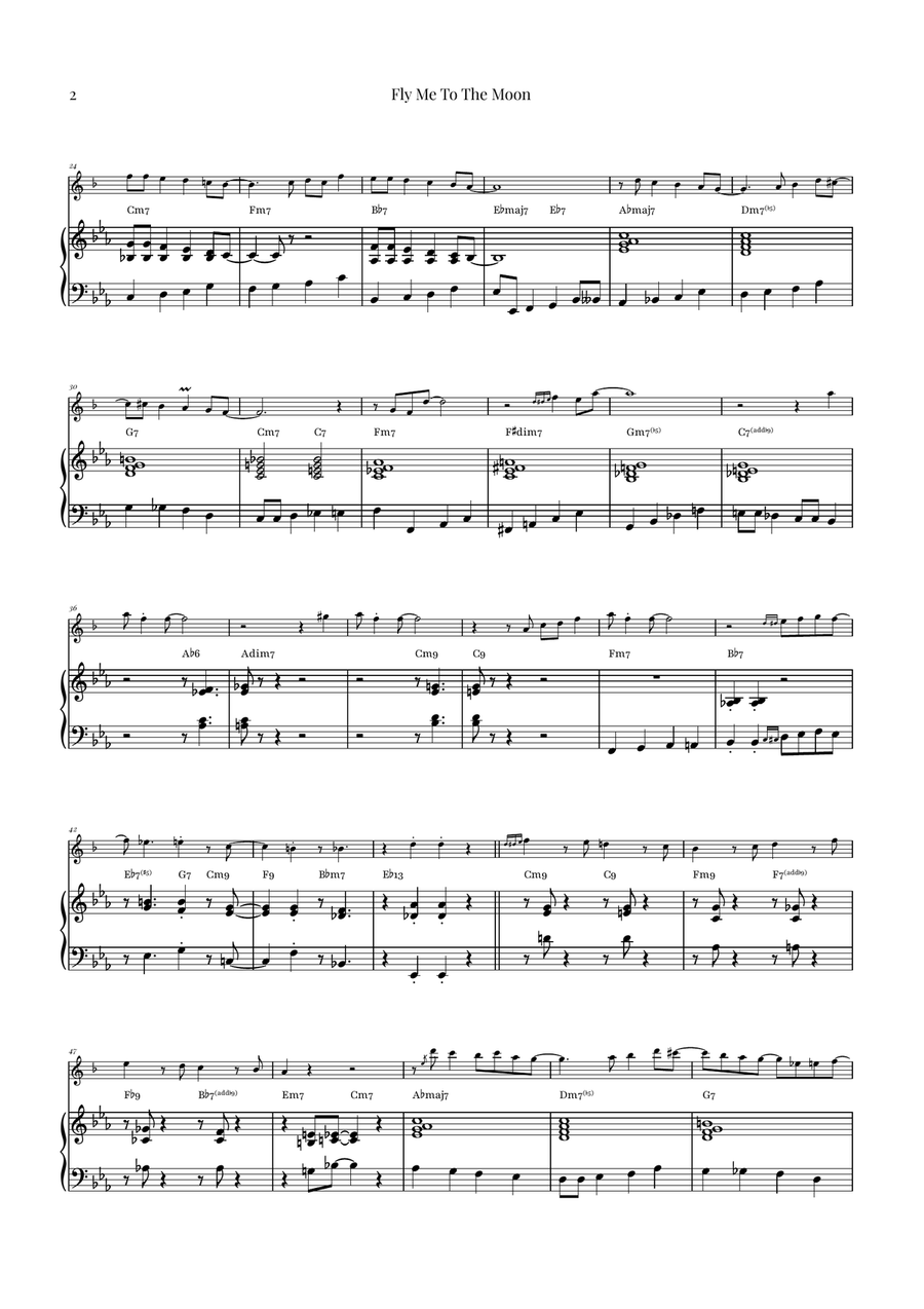 Fly Me To The Moon (In Other Words) Tenor Saxophone scores gallery preview page 2