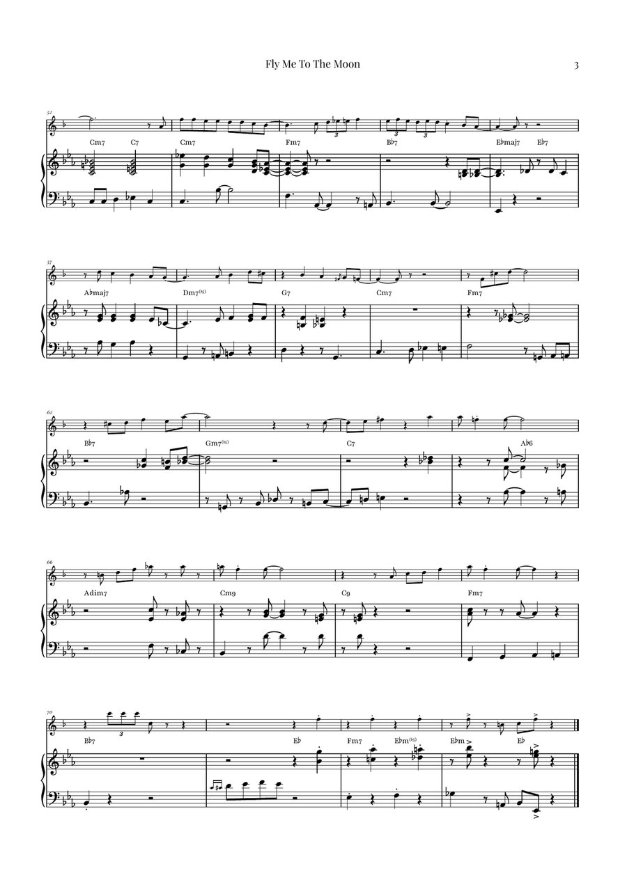 Fly Me To The Moon (In Other Words) Tenor Saxophone scores gallery preview page 3
