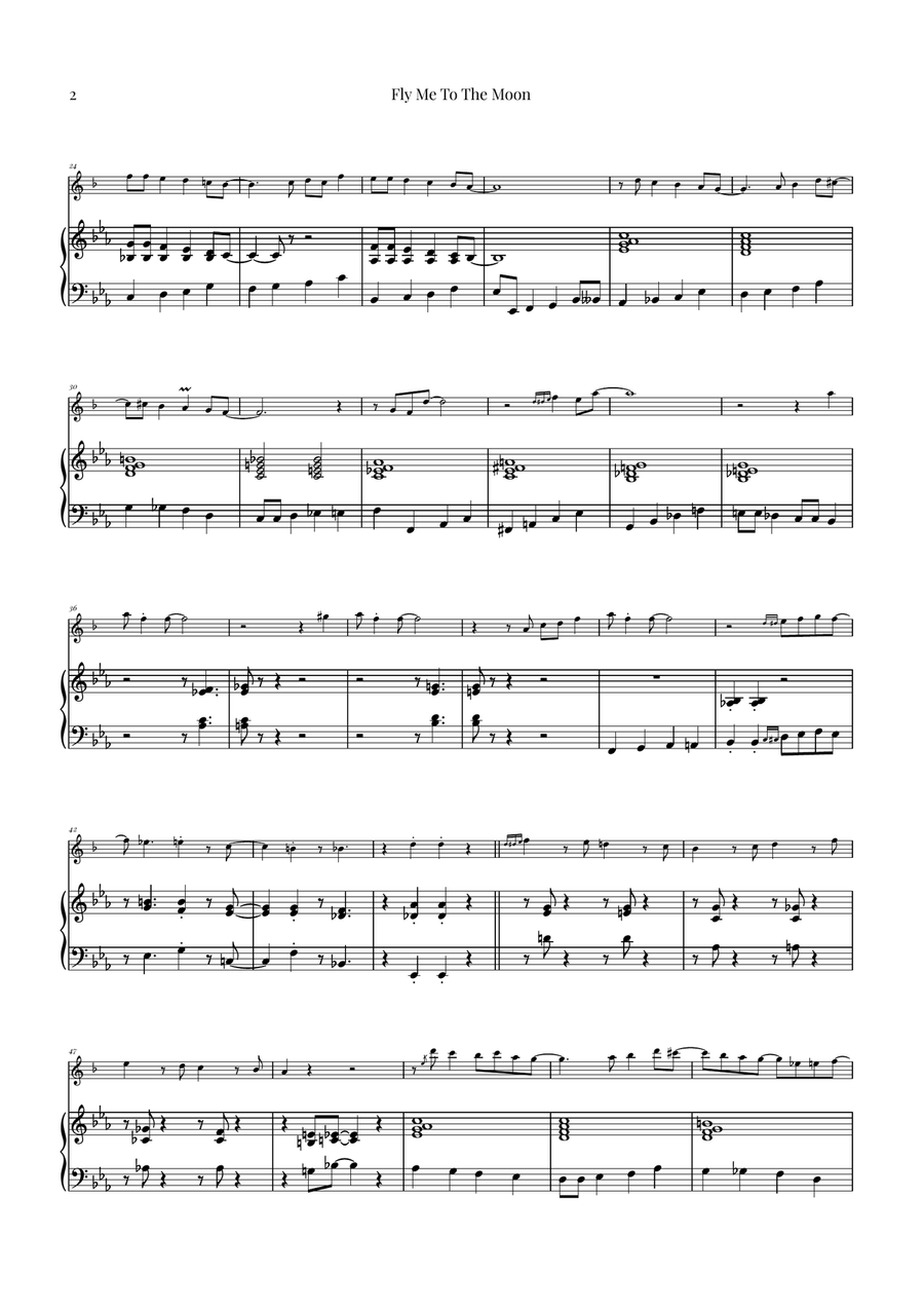 Fly Me To The Moon (In Other Words) Tenor Saxophone scores gallery preview page 2