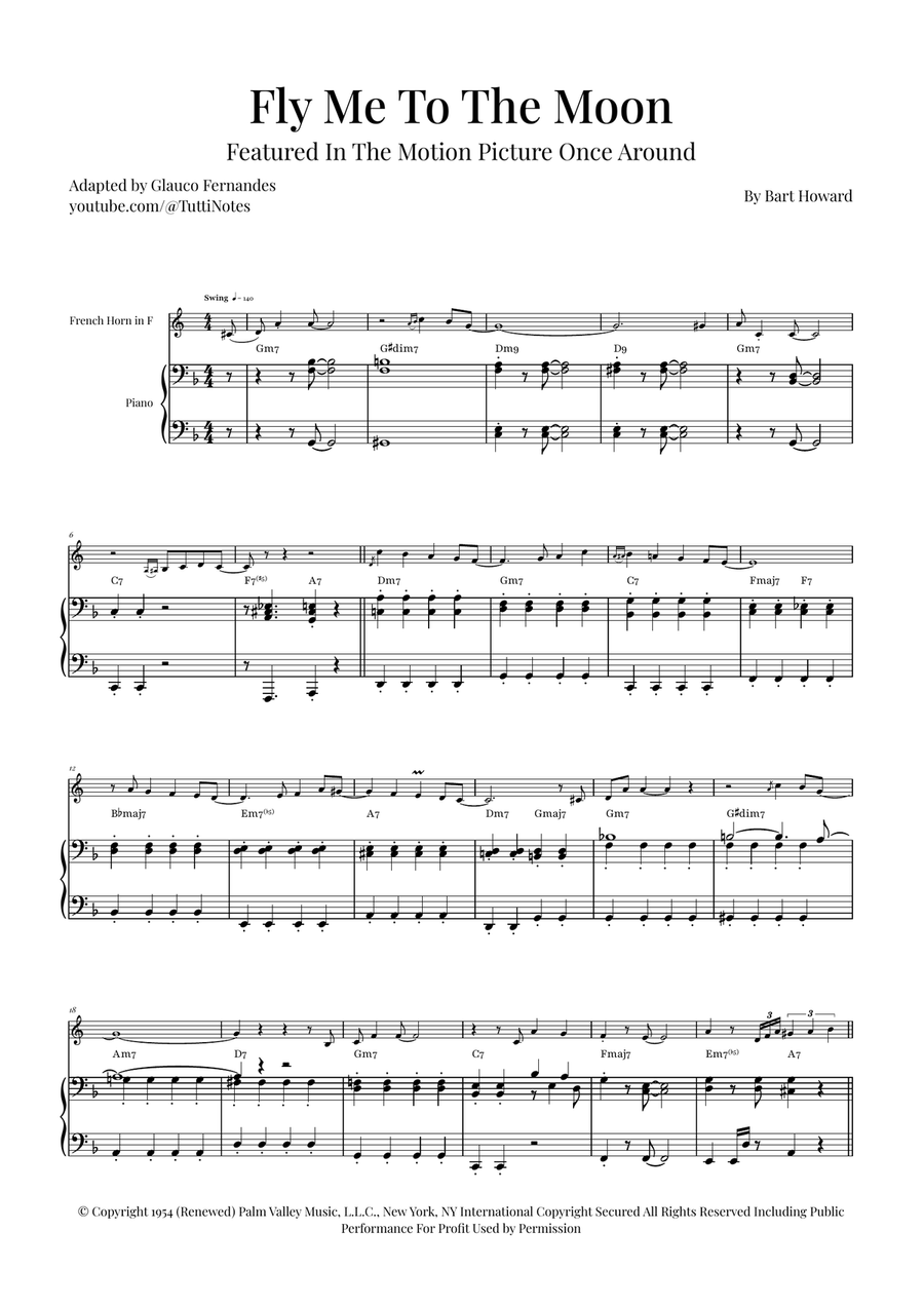 Fly Me To The Moon (In Other Words) Piano scores gallery preview page 1