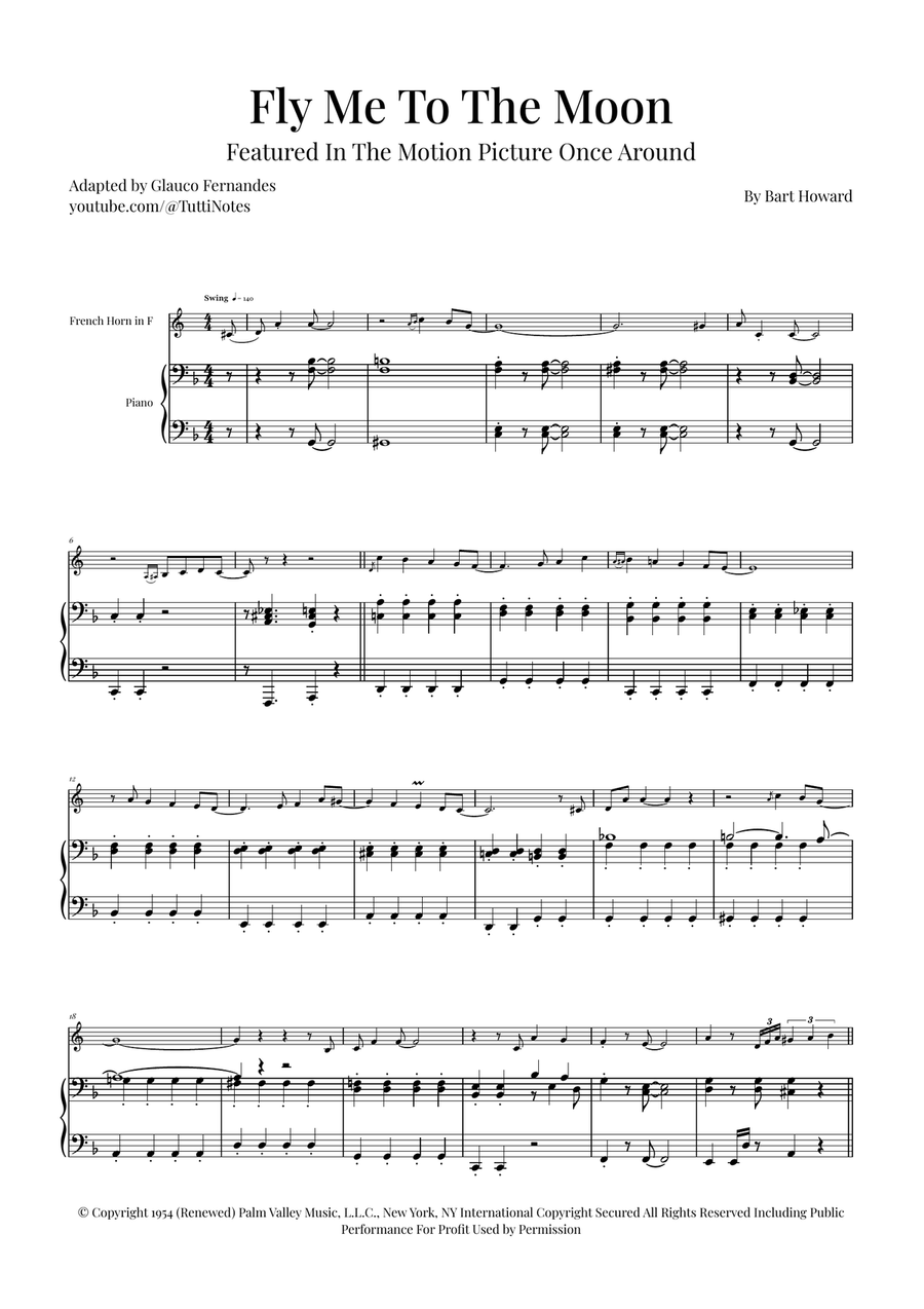 Fly Me To The Moon (In Other Words) Piano scores gallery preview page 1