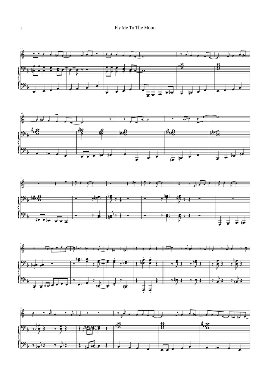 Fly Me To The Moon (In Other Words) Piano scores gallery preview page 2