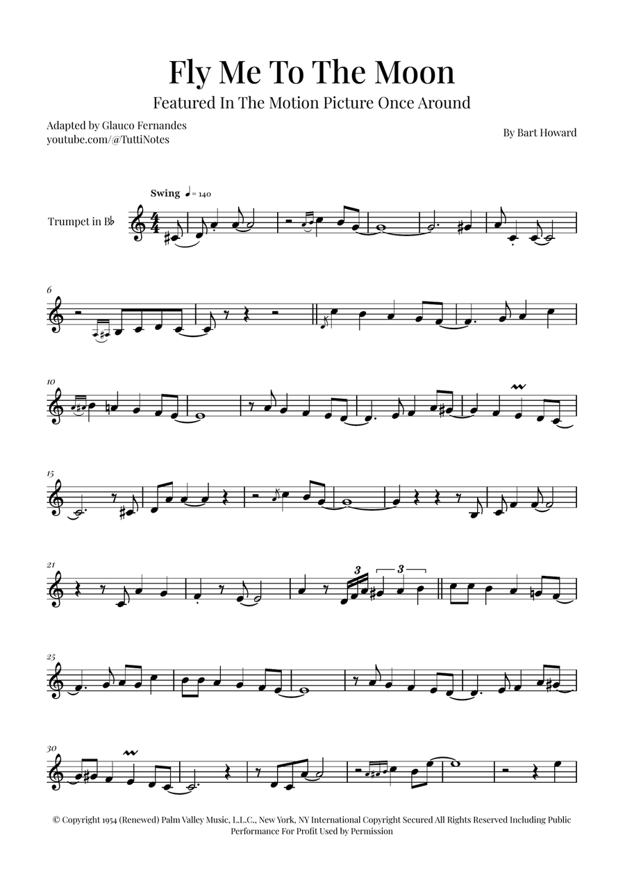 Fly Me To The Moon (In Other Words) B-Flat Trumpet scores gallery preview page 1