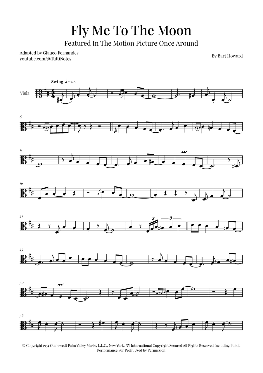 Fly Me To The Moon (In Other Words) Viola Solo scores gallery preview page 1