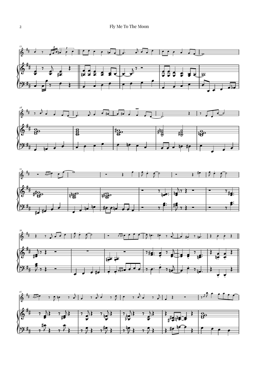 Fly Me To The Moon (In Other Words) Violin Solo scores gallery preview page 2