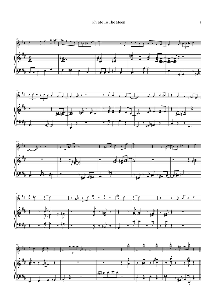 Fly Me To The Moon (In Other Words) Violin Solo scores gallery preview page 3
