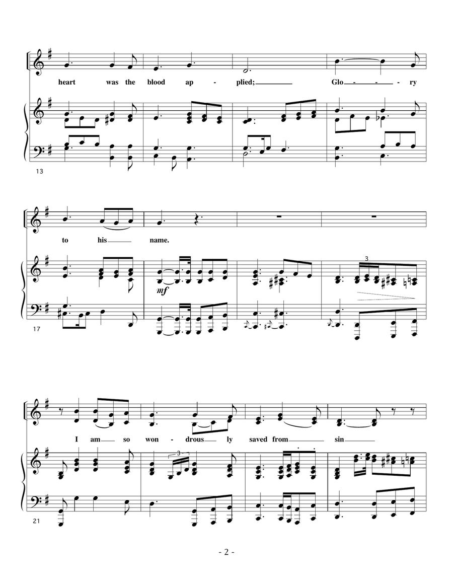 Down At The Cross Two voices 2-Part scores gallery preview page 2