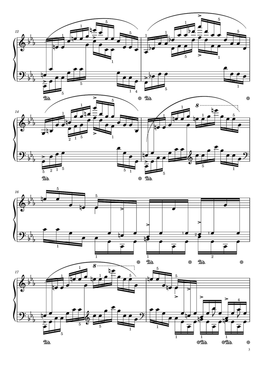 Etude Op.25 No.12 Ocean - Fryderyk Fanciszek Chopin Piano Method scores gallery preview page 3